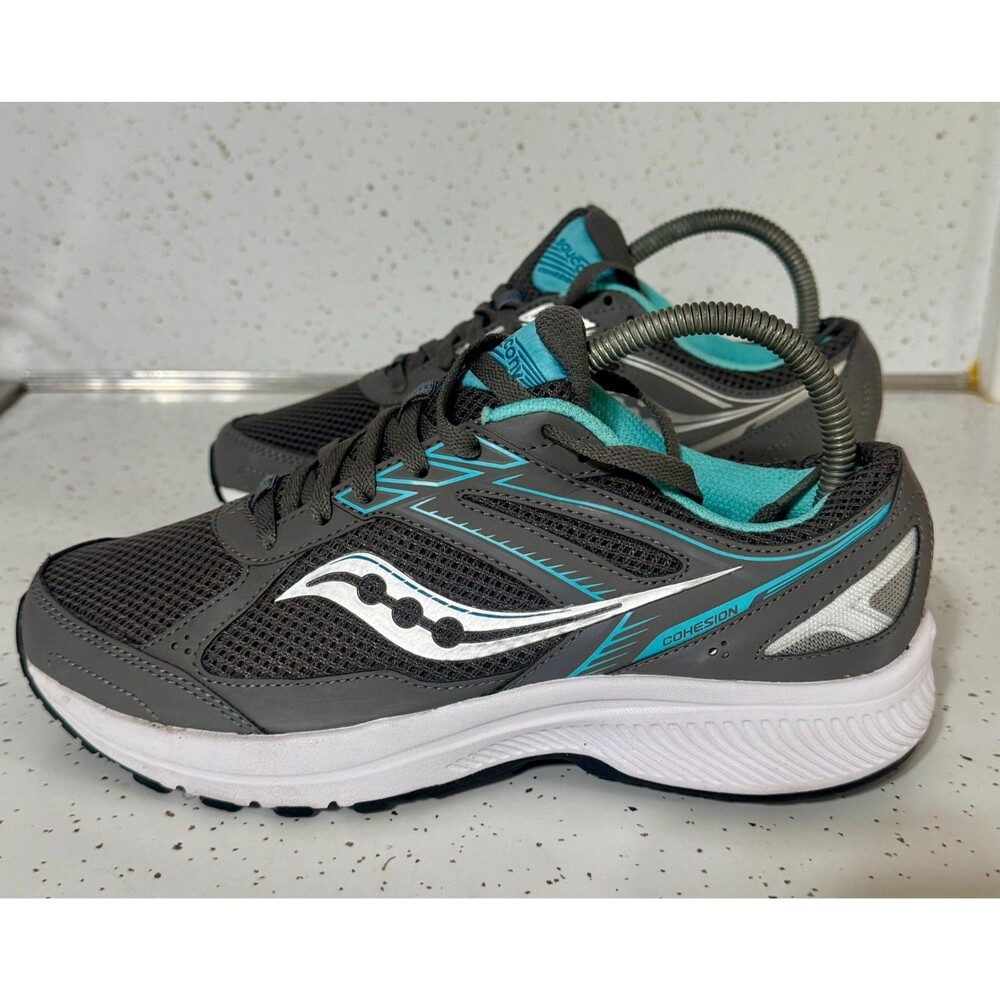 Saucony Cohesion Gray Blue Athletic Running Shoes Sneakers Women's Size 9 W S106